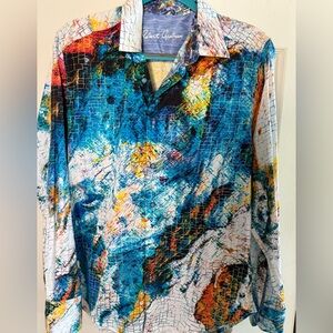 Robert Graham Shirt/Marque Goemetric Watercolor